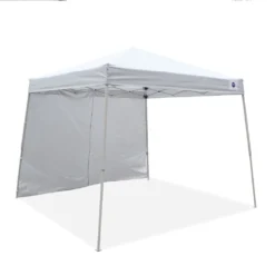 Impact Canopy USA 10x10 Slant Leg Pop Up Canopy Tent With One Sun Wall Canopies