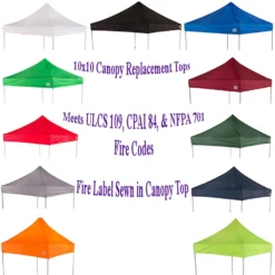 Impact Canopy USA 10x10 Pop Up Canopy Tent Replacement Top