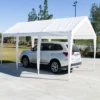 Impact Canopy USA 10x20 (8) Leg Portable Carport Outdoor Party Sun Shade Shelter - WHITE - 1 1/2" Frame