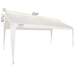 Impact Canopy USA Canopy Accessories 10x20 Portable Carport Garage Storage Tent REPLACEMENT TOP ONLY - WHITE With Leg Skirts
