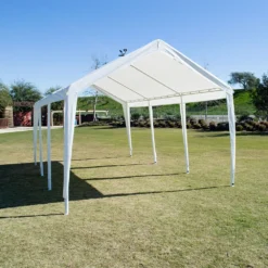 Impact Canopy USA 10x20 (8) Leg Portable Carport Outdoor Party Sun Shade Shelter - WHITE - 1 1/2