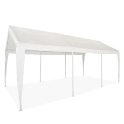 Impact Canopy USA 10x20 (8) Leg Portable Carport Outdoor Party Sun Shade Shelter - WHITE - 1 1/2