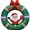 Impact Canopy USA Seasonal Inflatables Inflatable Yard Christmas Decoration, Door Wreath With Santa Claus - 4' Round