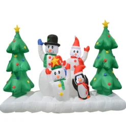 Impact Canopy USA Inflatable Yard Christmas Decoration, Lighted Snowman Family, 8' Wide - 5' Tall