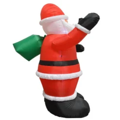 Impact Canopy USA Inflatable Yard Christmas Decoration, Santa With Gift Bag - 8' Tall - 4' Base Seasonal Inflatables
