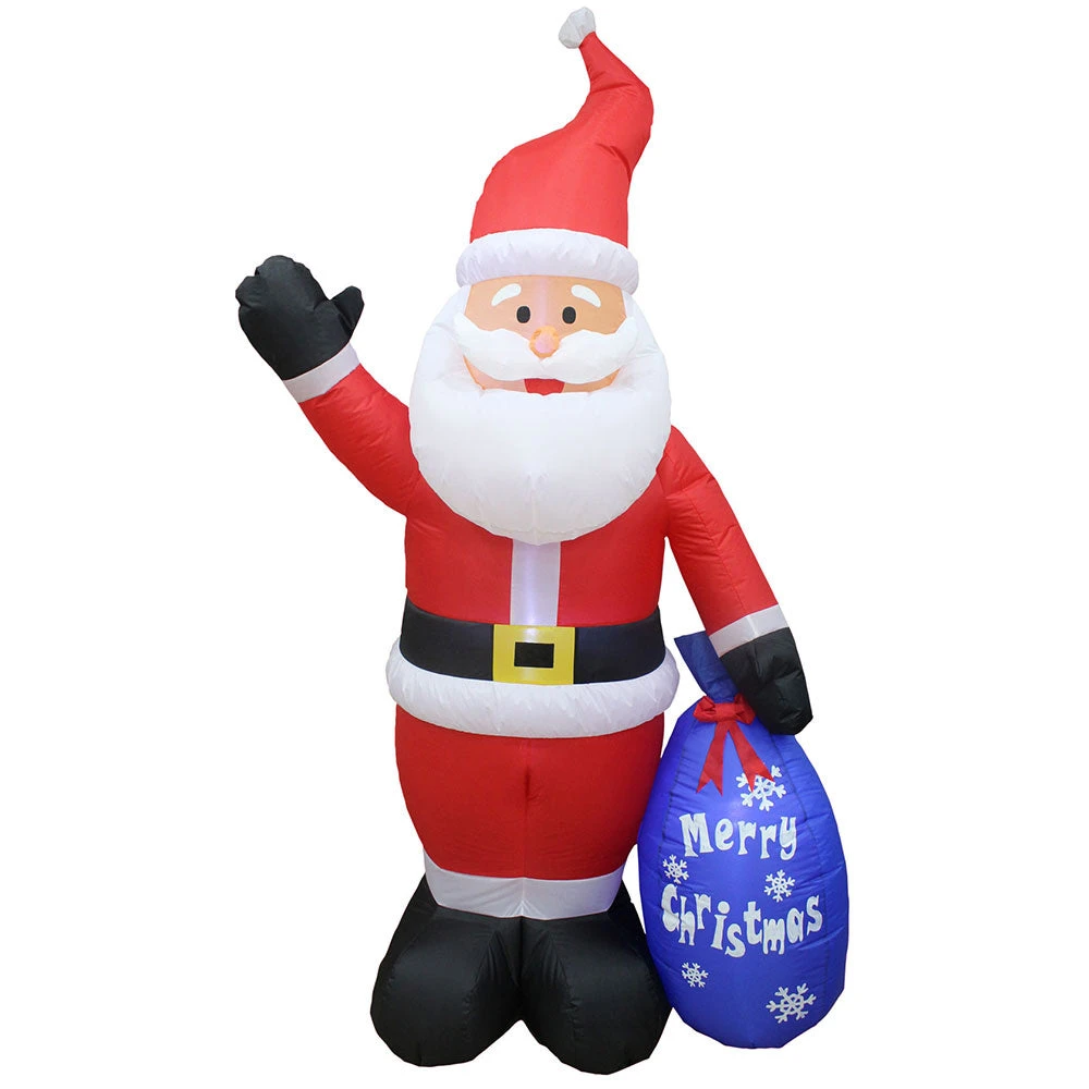 Impact Canopy USA Seasonal Inflatables Inflatable Yard Christmas Decoration, Santa With Merry Christmas Gift Bag - 7' Tall - 4' Wide 3 Impact Canopy USA Seasonal Inflatables Inflatable Yard Christmas Decoration, Santa With Merry Christmas Gift Bag - 7' Tall - 4' Wide