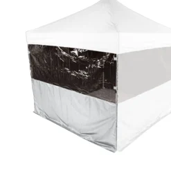 Impact Canopy USA 10' Sidewall Half Polyester / Half Clear Protection Shield Canopy Accessories