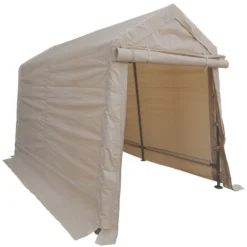 Impact Canopy USA Canopies 6x8 Portable Storage Shed - Motorcycle Cover - Lawnmower Shed - Tan