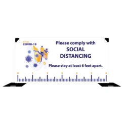 Impact Canopy USA Custom Fencing Custom Printed Freestanding Barrier Sign 26 Impact Canopy USA Custom Fencing Custom Printed Freestanding Barrier Sign