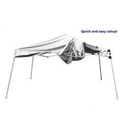 Impact Canopy USA UNBELIEVABLE DEALS OPEN BOX - 10'x10' White Pop Up Canopy Outdoor Slant Leg Wedding Party Tent Folding Gazebo