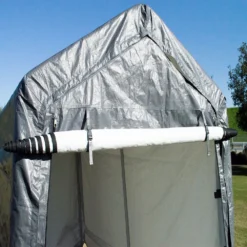 Impact Canopy USA 7x12 Portable Storage Shed - Motorcycle Cover - Lawnmower Shed - Gray