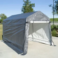 Impact Canopy USA 7x12 Portable Storage Shed - Motorcycle Cover - Lawnmower Shed - Gray
