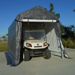 Impact Canopy USA 7x12 Portable Storage Shed - Motorcycle Cover - Lawnmower Shed - Gray