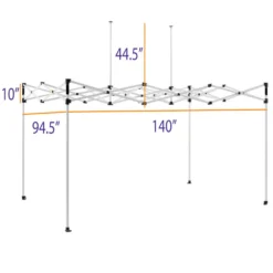 Impact Canopy USA Frames Only 8X12 Industrial Steel Pop Up Canopy Tent Replacement Frame - DS 10 Impact Canopy USA Frames Only 8X12 Industrial Steel Pop Up Canopy Tent Replacement Frame - DS