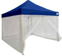 Impact Canopy USA 10x10 Commercial Grade Pop Up Canopy With Screen Room Mosquito Netting Enclosure - Evento Canopies
