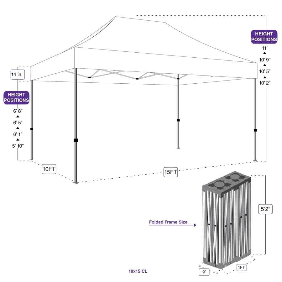 Impact Canopy USA 10x15 Heavy Duty Steel Pop Up Canopy Tent With Roller Bag - CL Canopies 6 Impact Canopy USA 10x15 Heavy Duty Steel Pop Up Canopy Tent With Roller Bag - CL Canopies