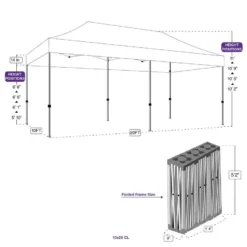 Impact Canopy USA Canopy Accessories 10X20 Heavy Duty Steel Pop Up Canopy Tent Replacement Frame - CL