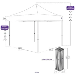 Impact Canopy USA Canopies 10x10 Super Duty Aluminum Pop Up Canopy Tent With Roller Bag - M