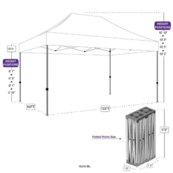 Impact Canopy USA 10X15 Industrial Aluminum Pop Up Canopy Tent Replacement Frame - ML