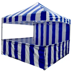 Impact Canopy USA 10x10 Pop Up Carnival Canopy Tent Vendor Booth With Sidewall And Half Walls