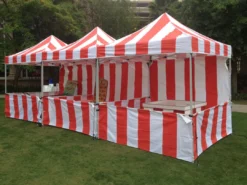 Impact Canopy USA 10x10 Pop Up Carnival Canopy Tent Vendor Booth With Sidewall And Half Walls