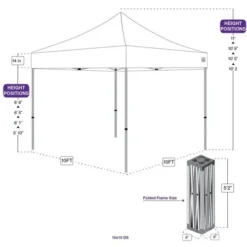 Impact Canopy USA 10x10 Industrial Steel Pop Up Canopy Tent With Roller Bag - DS Canopies