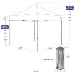 Impact Canopy USA 10x10 Commercial Grade Pop Up Canopy With Screen Room Mosquito Netting Enclosure - Evento Canopies