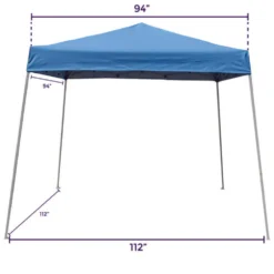 Impact Canopy USA UNBELIEVABLE DEALS OPEN BOX - 10'x10' White Pop Up Canopy Outdoor Slant Leg Wedding Party Tent Folding Gazebo