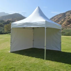 Impact Canopy USA Canopies 10x10 Heavy Duty Folding High Peak Marquee Canopy Tent - 100% Waterproof PVC Fabric - With Sidewalls