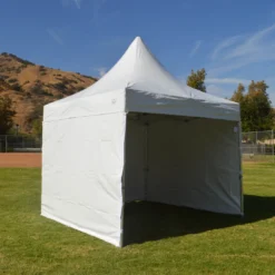 Impact Canopy USA Canopies 10x10 Heavy Duty Folding High Peak Marquee Canopy Tent - 100% Waterproof PVC Fabric - With Sidewalls