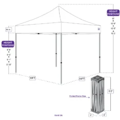 Impact Canopy USA 10x10 Commercial Grade Pop Up Canopy Tent With Weight Bags - Evento