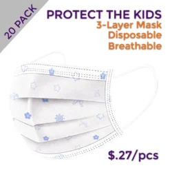 Impact Canopy USA Masks & Face Coverings Kid's Blue Disposable Masks (Pack Of 20)