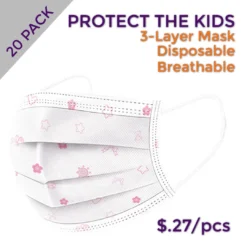 Impact Canopy USA Kid's Pink Disposable Masks (Pack Of 20)
