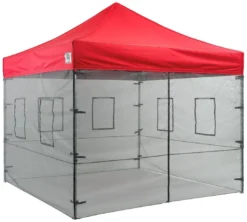 Impact Canopy USA 10x10 Pop Up Canopy Tent With Food Service Vendor Sidewalls With Windows