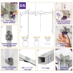 Impact Canopy USA Custom Canopies Construction - Caution Pop Up Canopy Kit
