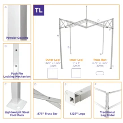 Impact Canopy USA Canopies 10x20 Recreational Grade Steel Pop Up Canopy Tent - TL