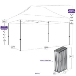 Impact Canopy USA 10x15 Industrial Aluminum Pop Up Canopy Tent With Roller Bag - ML Canopies