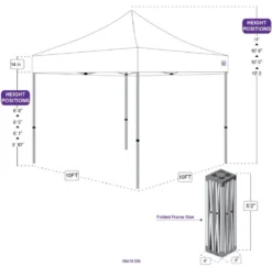 Impact Canopy USA 10x10 Pop Up Canopy Tent With Food Service Vendor Sidewalls With Windows