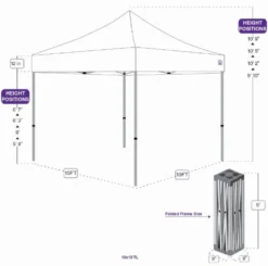 Impact Canopy USA Canopies 10x10 Recreational Grade Steel Pop Up Canopy Tent With Screen Room Enclosure - TL