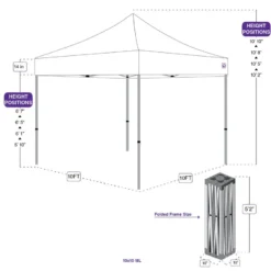Impact Canopy USA Canopies 10x10 Super Duty Aluminum Pop Up Canopy Tent 100% Waterproof - ML