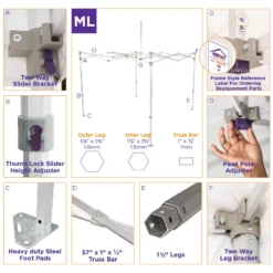 Impact Canopy USA Canopies 10x10 Super Duty Aluminum Pop Up Canopy Tent 100% Waterproof - ML