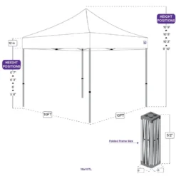 Impact Canopy USA 10x10 Recreational Grade Steel Pop Up Canopy Tent With Weight Bags - TL 15 Impact Canopy USA 10x10 Recreational Grade Steel Pop Up Canopy Tent With Weight Bags - TL