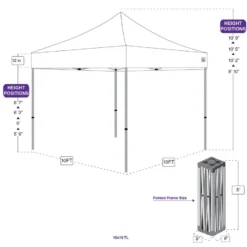 Impact Canopy USA 10x10 Recreational Grade Steel Pop Up Canopy Tent - TL