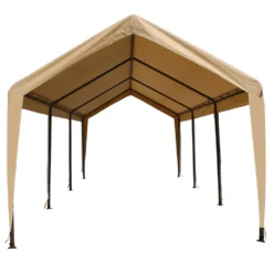 Impact Canopy USA Canopy Accessories 10x20 Portable Carport Garage Storage Tent REPLACEMENT TOP ONLY - TAN With Leg Skirts