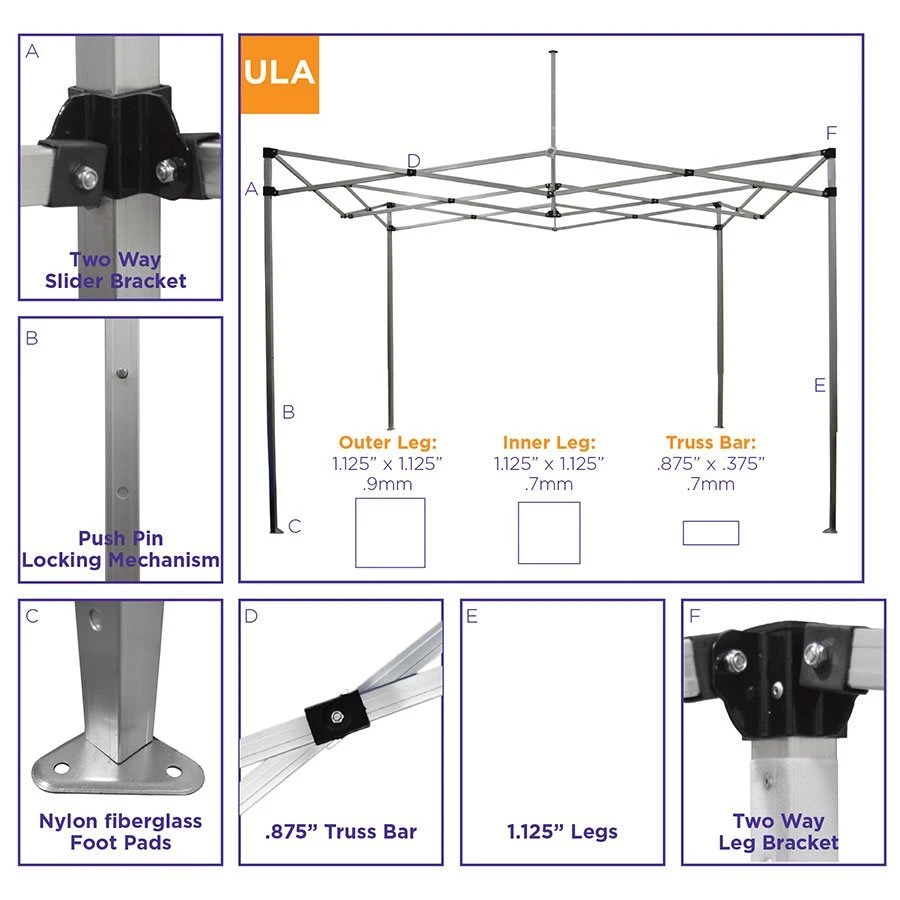 Impact Canopy USA 10x10 Recreational Grade Aluminum Pop Up Canopy Tent With Weight Bags Canopies 4 Impact Canopy USA 10x10 Recreational Grade Aluminum Pop Up Canopy Tent With Weight Bags Canopies
