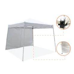 Impact Canopy USA 10x10 Slant Leg Pop Up Canopy Tent With One Sun Wall Canopies
