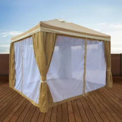 Impact Canopy USA 10X10 Gazebo Screen House TAN 10 Impact Canopy USA 10X10 Gazebo Screen House TAN