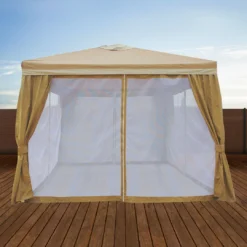 Impact Canopy USA 10X10 Gazebo Screen House TAN 9 Impact Canopy USA 10X10 Gazebo Screen House TAN